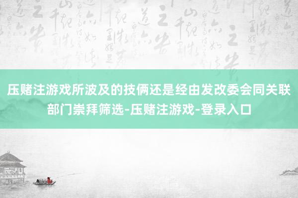 压赌注游戏所波及的技俩还是经由发改委会同关联部门崇拜筛选-压赌注游戏-登录入口